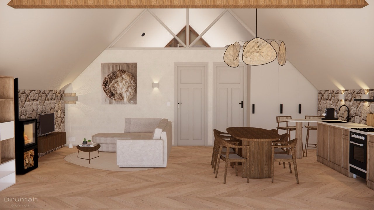 Hotels, Ferienparks und B&Bs können enorm von der Zusammenarbeit mit Dirumah Design profitieren, um Ferienhäuser, Zimmer, Lobbys und Restaurants einzurichten. Dirumah Design kann zusammenhängende und einladende Räume schaffen, die das Gästeerlebnis verbessern, indem sie Stil, Komfort und Funktionalität kombinieren. Dieser professionelle Ansatz sorgt dafür, dass jeder Raum nicht nur attraktiv aussieht, sondern auch effizient funktioniert, was zu höherer Gästebindung, positiven Bewertungen und mehr Buchungen beiträgt.