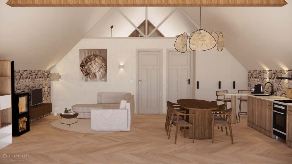 Ontwerpen en inrichten van vakantiewoningen en hotelkamers voor vakantieparken, hotels en B&B's door Dirumah Design.